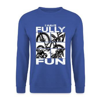Mountainbike I have fully fun MTB - Unisex Pullover - Royalblau - Vorne - Alina (178cm) & Michal (187cm)