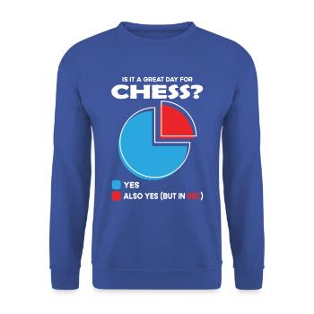 Est-ce un grand jour pour les échecs ? - Sweat-shirt Unisexe - bleu royal - Devant - Alina (178cm) & Michal (187cm)
