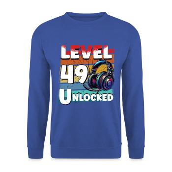 Gaming Birthday Level 49 Unlocked Gamer - Unisex Sweatshirt - royal blue - Front - Alina (178cm) & Michal (187cm)