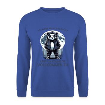 I hate people morning grouch in the office funny - Unisex Sweatshirt - royal blue - Front - Alina (178cm) & Michal (187cm)