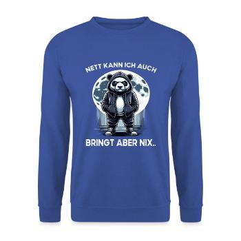 I hate people morning grouch in the office funny - Unisex Sweatshirt - royal blue - Front - Alina (178cm) & Michal (187cm)