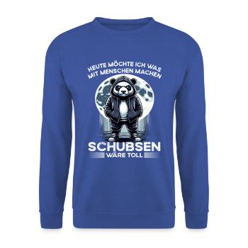 I hate people morning grouch in the office funny - Unisex Sweatshirt - royal blue - Front - Alina (178cm) & Michal (187cm)