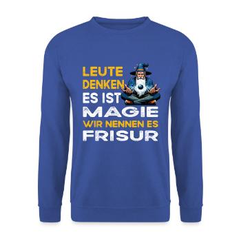 People Thinking Magic Hairstyle Hairdresser - Unisex Sweatshirt - royal blue - Front - Alina (178cm) & Michal (187cm)