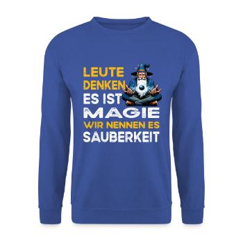 People Thinking Magic Cleanliness Cleaner - Unisex Sweatshirt - royal blue - Front - Alina (178cm) & Michal (187cm)