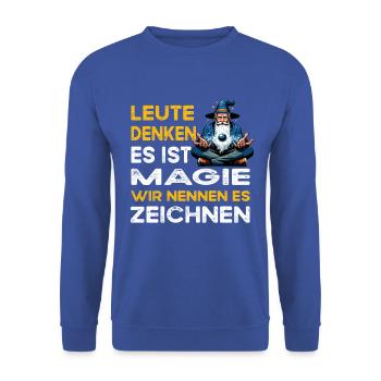 People Thinking Magic Drawing Technical Draftsman - Unisex Sweatshirt - royal blue - Front - Alina (178cm) & Michal (187cm)