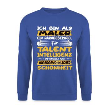 painter a prime example of talent - Unisex Sweatshirt - royal blue - Front - Alina (178cm) & Michal (187cm)
