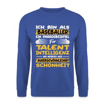 Les joueurs de baseball, un excellent exemple de baseball - Sweat-shirt Unisexe - bleu royal - Devant - Alina (178cm) & Michal (187cm)