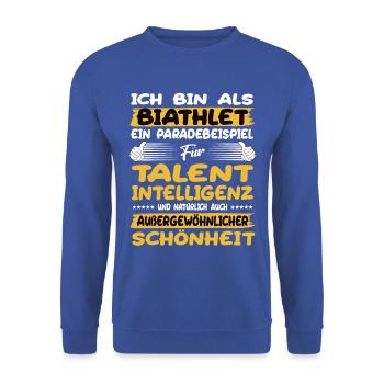 Biathlete a prime example of biathlon - Unisex Sweatshirt - royal blue - Front - Alina (178cm) & Michal (187cm)
