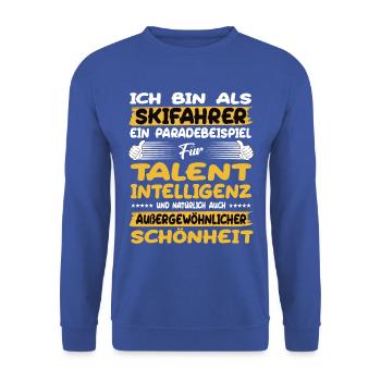 Skiers: a prime example of skiing - Unisex Sweatshirt - royal blue - Front - Alina (178cm) & Michal (187cm)