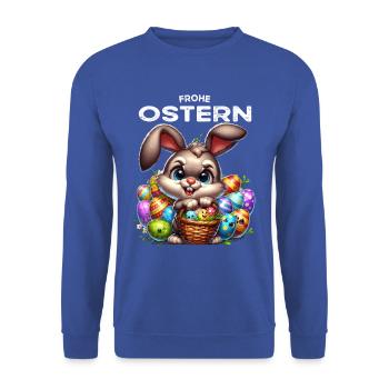 Easter Bunny Funny Bunny Easter Eggs Happy Easter - Unisex Sweatshirt - royal blue - Front - Alina (178cm) & Michal (187cm)