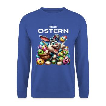 Easter Bunny Funny Bunny Easter Eggs Happy Easter - Unisex Sweatshirt - royal blue - Front - Alina (178cm) & Michal (187cm)