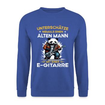 Never underestimate old man with a e - Unisex Sweatshirt - royal blue - Front - Alina (178cm) & Michal (187cm)