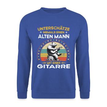 Ne sous-estimez jamais le vieil homme avec une guitare - Sweat-shirt Unisexe - bleu royal - Devant - Alina (178cm) & Michal (187cm)