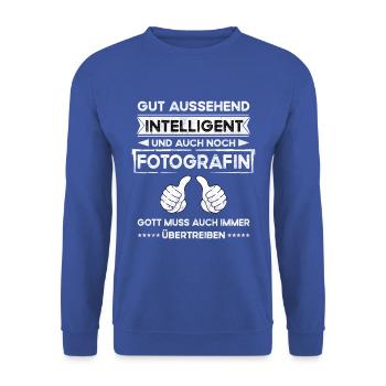 Fotografin Gut Aussehend Intelligent - Unisex Pullover - Royalblau - Vorne - Alina (178cm) & Michal (187cm)