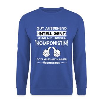 Composer Handsome Intelligent - Unisex Sweatshirt - royal blue - Front - Alina (178cm) & Michal (187cm)