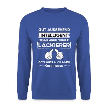 Peintre Beau Intelligent - Sweat-shirt Unisexe - bleu royal - Devant - Alina (178cm) & Michal (187cm)