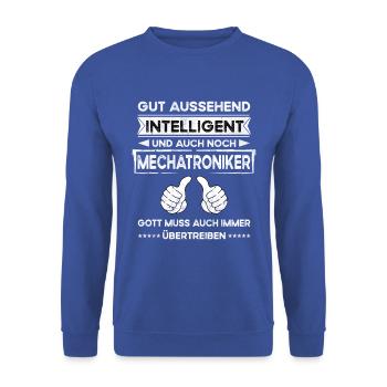 Ingénieur en mécatronique, Beau, Intelligent - Sweat-shirt Unisexe - bleu royal - Devant - Alina (178cm) & Michal (187cm)