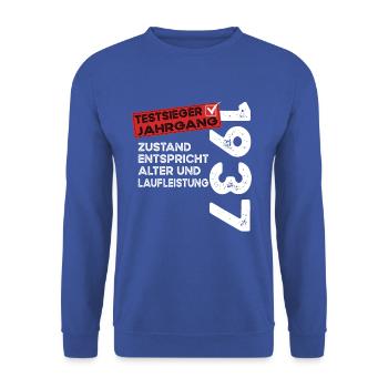 87 Years Birthday Test Winner Vintage 1937 - Unisex Sweatshirt - royal blue - Front - Alina (178cm) & Michal (187cm)