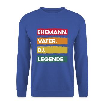 Ehemann Vater Dj Legende Vatertag - Unisex Pullover - Royalblau - Vorne - Alina (178cm) & Michal (187cm)