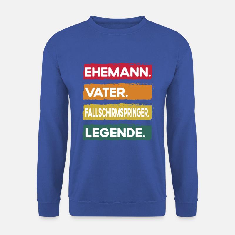 Ehemann Vater Fallschirmspringen Legende Vatertag - Unisex Pullover - Royalblau