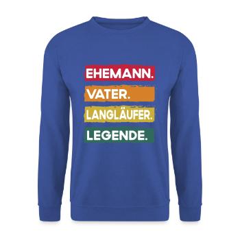 Mari Père Légende du ski de fond Fête des pères - Sweat-shirt Unisexe - bleu royal - Devant - Alina (178cm) & Michal (187cm)