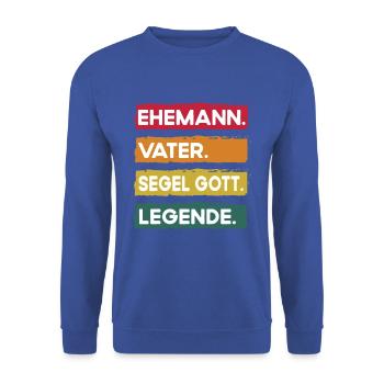 Husband Father Sailing Legend Father's Day - Unisex Sweatshirt - royal blue - Front - Alina (178cm) & Michal (187cm)