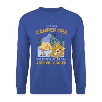 Camping Opa wie ein normaler nur cooler Großvater - Unisex Pullover - Royalblau - Vorne - Alina (178cm) & Michal (187cm)