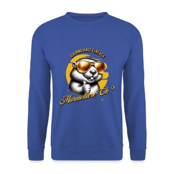 J’aime juste les marmottes - Sweat-shirt Unisexe - bleu royal - Devant - Alina (178cm) & Michal (187cm)