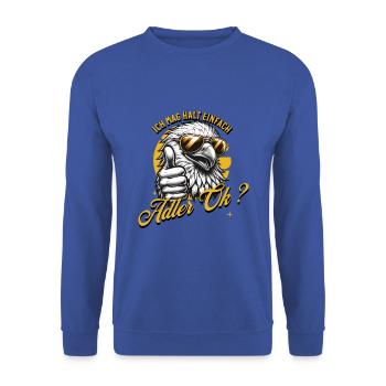 J’aime juste les aigles - Sweat-shirt Unisexe - bleu royal - Devant - Alina (178cm) & Michal (187cm)