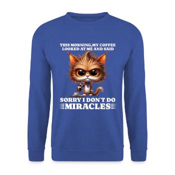 Morning grouch coffee funny saying cat - Unisex Sweatshirt - royal blue - Front - Alina (178cm) & Michal (187cm)