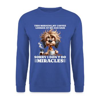 morning grouch coffee funny saying dog - Unisex Sweatshirt - royal blue - Front - Alina (178cm) & Michal (187cm)