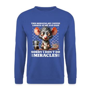 Morning grouch coffee funny saying advice - Unisex Sweatshirt - royal blue - Front - Alina (178cm) & Michal (187cm)