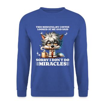 morning grouch coffee funny saying dog - Unisex Sweatshirt - royal blue - Front - Alina (178cm) & Michal (187cm)