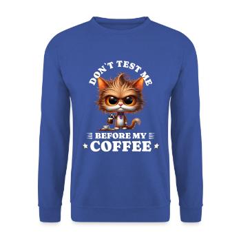 Morning grouch coffee anti early riser cat - Unisex Sweatshirt - royal blue - Front - Alina (178cm) & Michal (187cm)