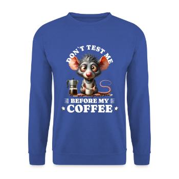 morning grouch coffee anti early riser mouse - Unisex Sweatshirt - royal blue - Front - Alina (178cm) & Michal (187cm)