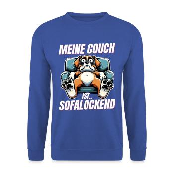 Funny dogs to sleep & chill out - Unisex Sweatshirt - royal blue - Front - Alina (178cm) & Michal (187cm)