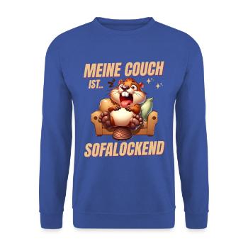 Funny beaver to sleep & chill - Unisex Sweatshirt - royal blue - Front - Alina (178cm) & Michal (187cm)