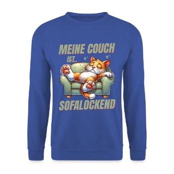 Funny cat to sleep & chill - Unisex Sweatshirt - royal blue - Front - Alina (178cm) & Michal (187cm)