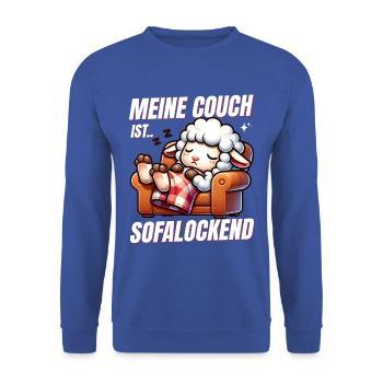 Funny sheep to sleep & chill - Unisex Sweatshirt - royal blue - Front - Alina (178cm) & Michal (187cm)