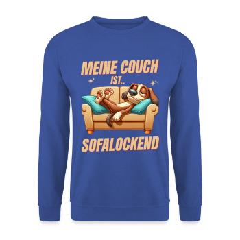 Funny dog to sleep & chill - Unisex Sweatshirt - royal blue - Front - Alina (178cm) & Michal (187cm)