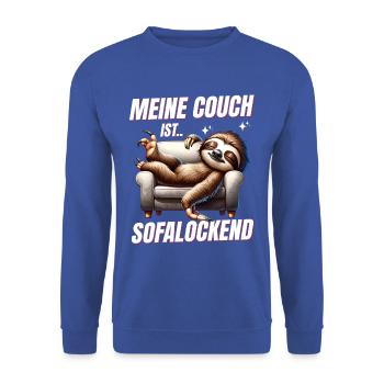 Funny sloth to sleep & chill - Unisex Sweatshirt - royal blue - Front - Alina (178cm) & Michal (187cm)