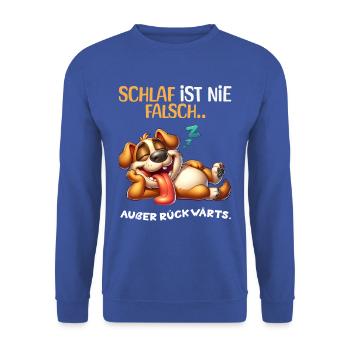 Bin Müde Faul Lustige Schlafanzug Morgenmuffel - Unisex Pullover - Royalblau - Vorne - Alina (178cm) & Michal (187cm)