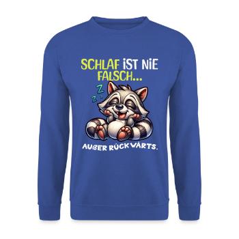 Je suis fatigué Paresseux Drôle Pyjama Matin Grognements - Sweat-shirt Unisexe - bleu royal - Devant - Alina (178cm) & Michal (187cm)