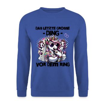 Enterrement de vie de garçon Mariée Enterrement de vie de jeune fille Grondement de femmes - Sweat-shirt Unisexe - bleu royal - Devant - Alina (178cm) & Michal (187cm)