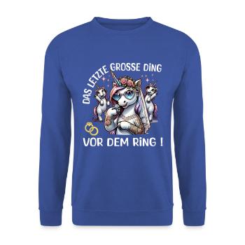 Enterrement de vie de garçon Mariée Enterrement de vie de jeune fille Grondement de femmes - Sweat-shirt Unisexe - bleu royal - Devant - Alina (178cm) & Michal (187cm)