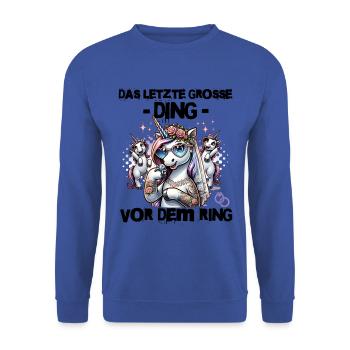 Enterrement de vie de garçon Mariée Enterrement de vie de jeune fille Grondement de femmes - Sweat-shirt Unisexe - bleu royal - Devant - Alina (178cm) & Michal (187cm)