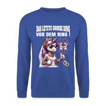 Enterrement de vie de garçon Mariée Enterrement de vie de jeune fille Grondement de femmes - Sweat-shirt Unisexe - bleu royal - Devant - Alina (178cm) & Michal (187cm)