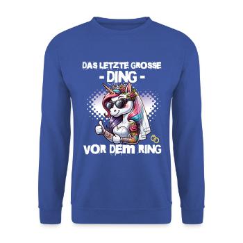 Enterrement de vie de garçon Mariée Enterrement de vie de jeune fille Grondement de femmes - Sweat-shirt Unisexe - bleu royal - Devant - Alina (178cm) & Michal (187cm)