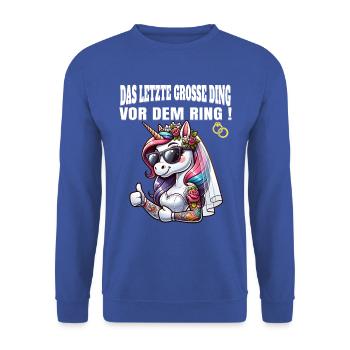 Enterrement de vie de garçon Mariée Enterrement de vie de jeune fille Grondement de femmes - Sweat-shirt Unisexe - bleu royal - Devant - Alina (178cm) & Michal (187cm)