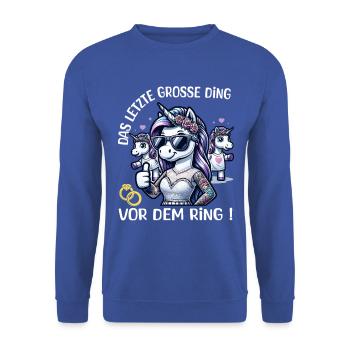 Enterrement de vie de garçon Mariée Enterrement de vie de jeune fille Grondement de femmes - Sweat-shirt Unisexe - bleu royal - Devant - Alina (178cm) & Michal (187cm)